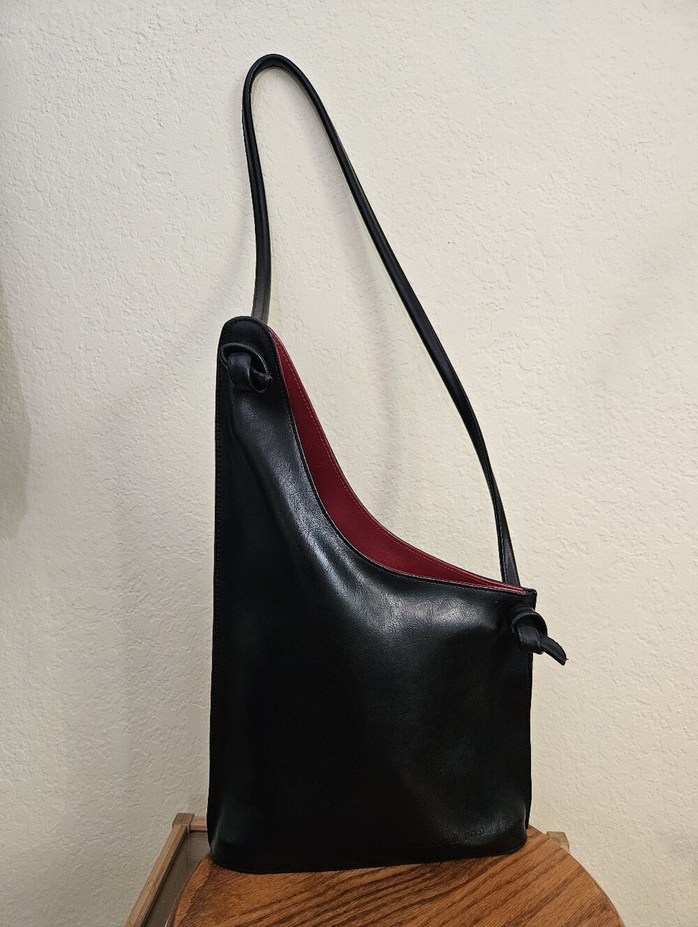 Tiffany & Fred Paris all leather asymmetrical Bag Made in Italy